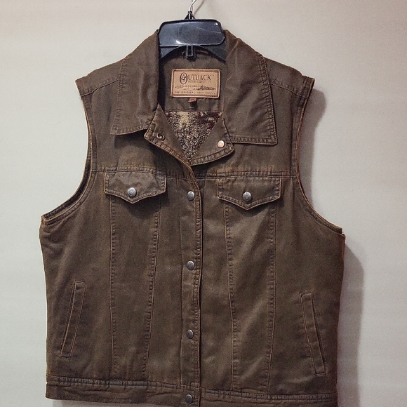 Outback Brown Denim Vest - Picture 1 of 9